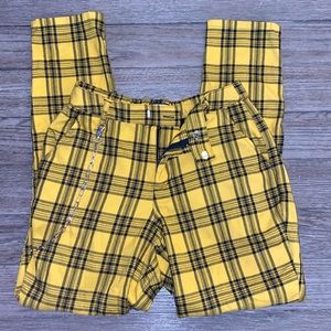 Hot Topic Yellow and Black Plaid Pants, Women’s Small
